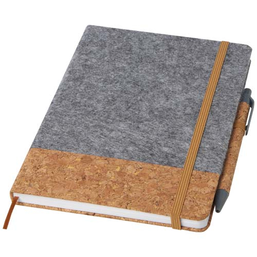 Carnet rigide personnalisable recyclé - Veronica Gris et Naturel